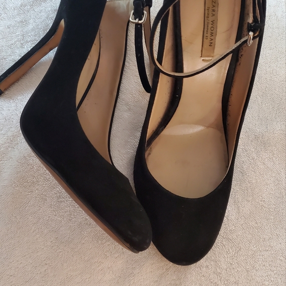 Zara Dating black open back suede heels - Picture 9 of 14